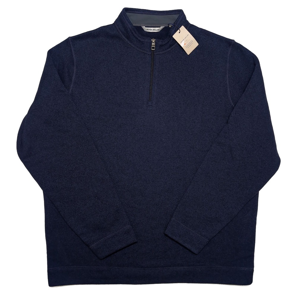 PETER MILLAR Men's Crown Fleece Quarter-Zip Sweater MF23K60 Blue XXL 2XL ~ New